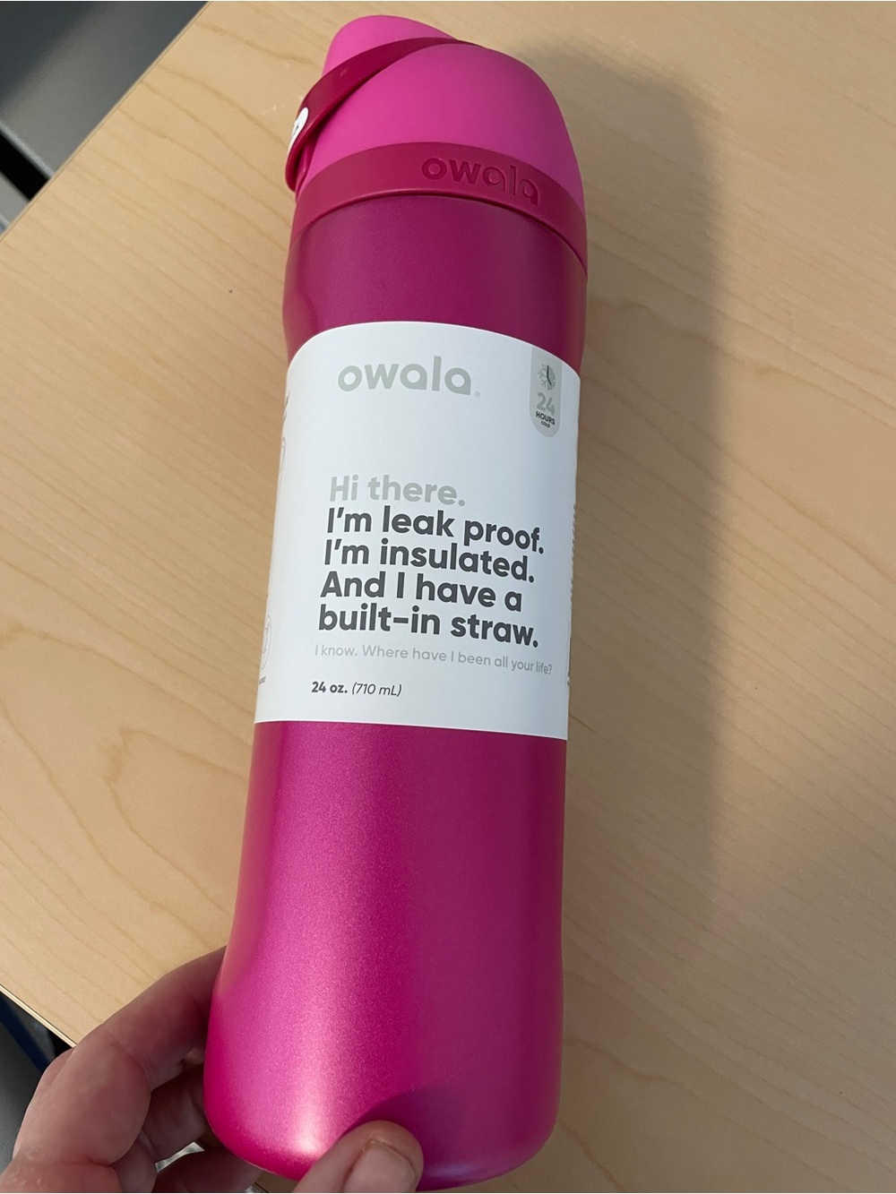 NWT Owala Pink Insulated Water Bottle with Built-In Straw - Picture 2 of 4